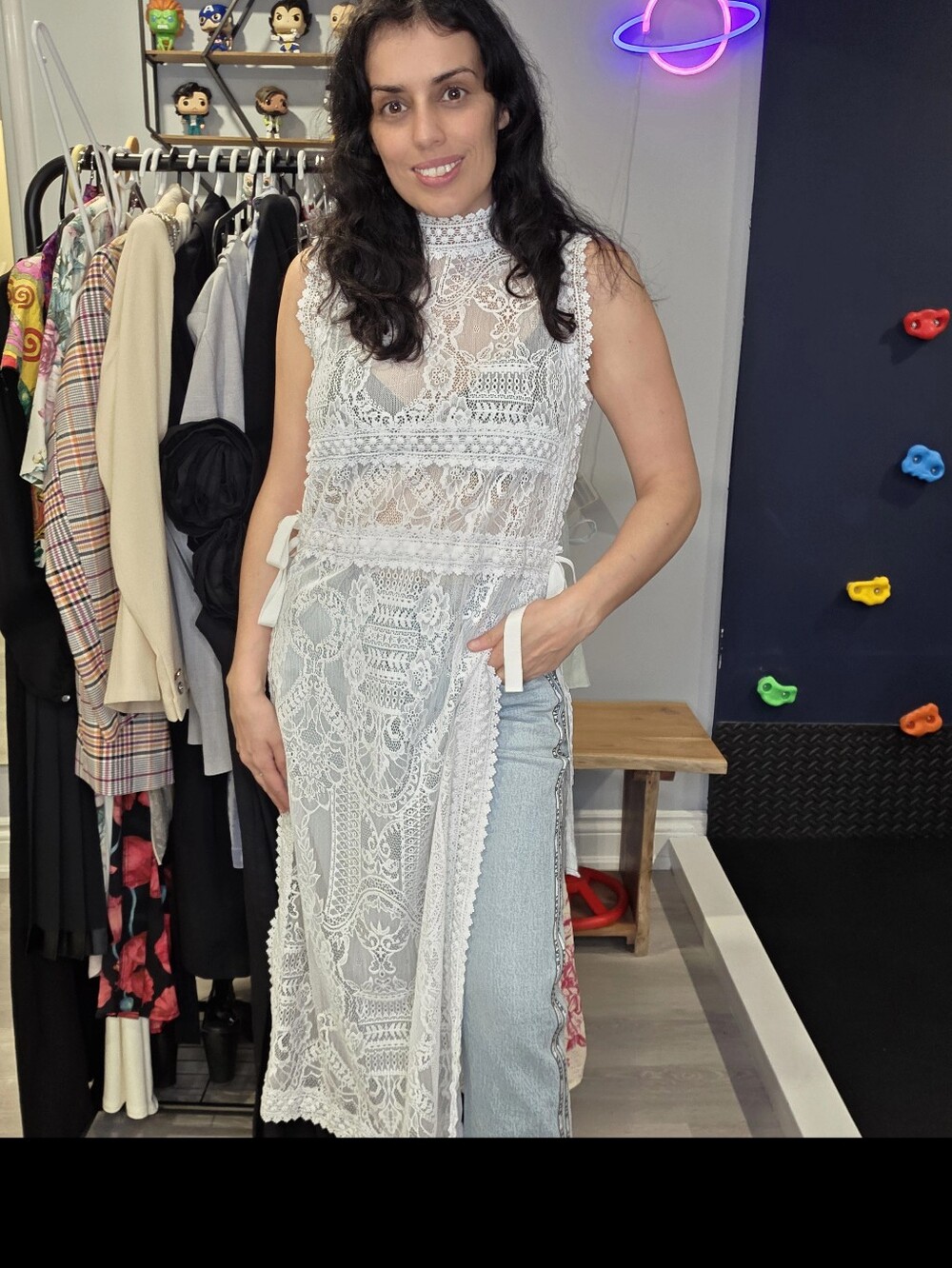 Tristan Delicate White Lace Blouse - Picture 3 of 7